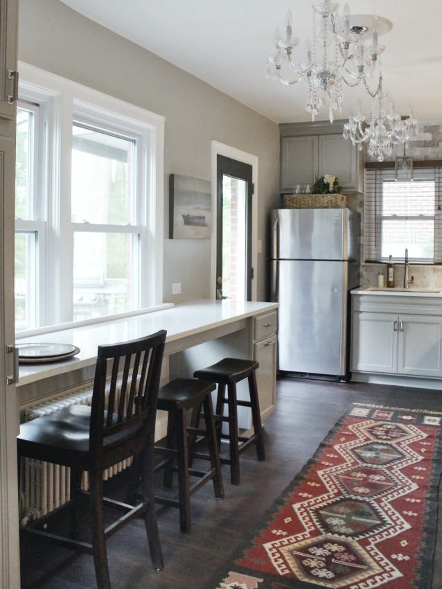 Classic Traditional Gray Gold and Marble Kitchen Renovation - Diamond Cabinets - DIY Before and After Photos