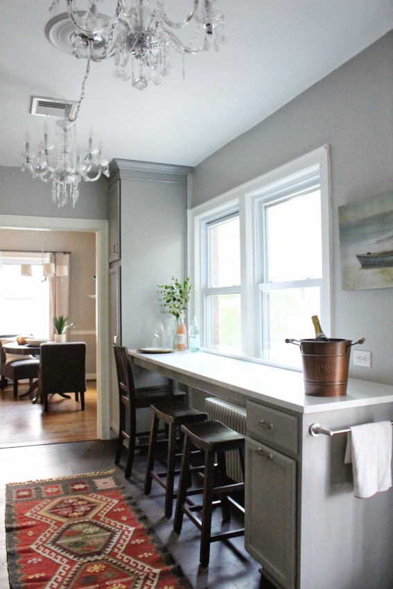 Classic Traditional Gray Gold and Marble Kitchen Renovation - Diamond Cabinets - DIY Before and After Photos