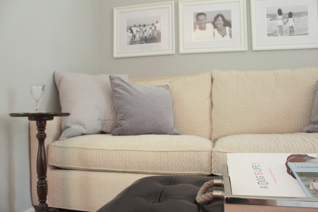 Mix of Old and New - A Gray & Linen Living Room Makeover