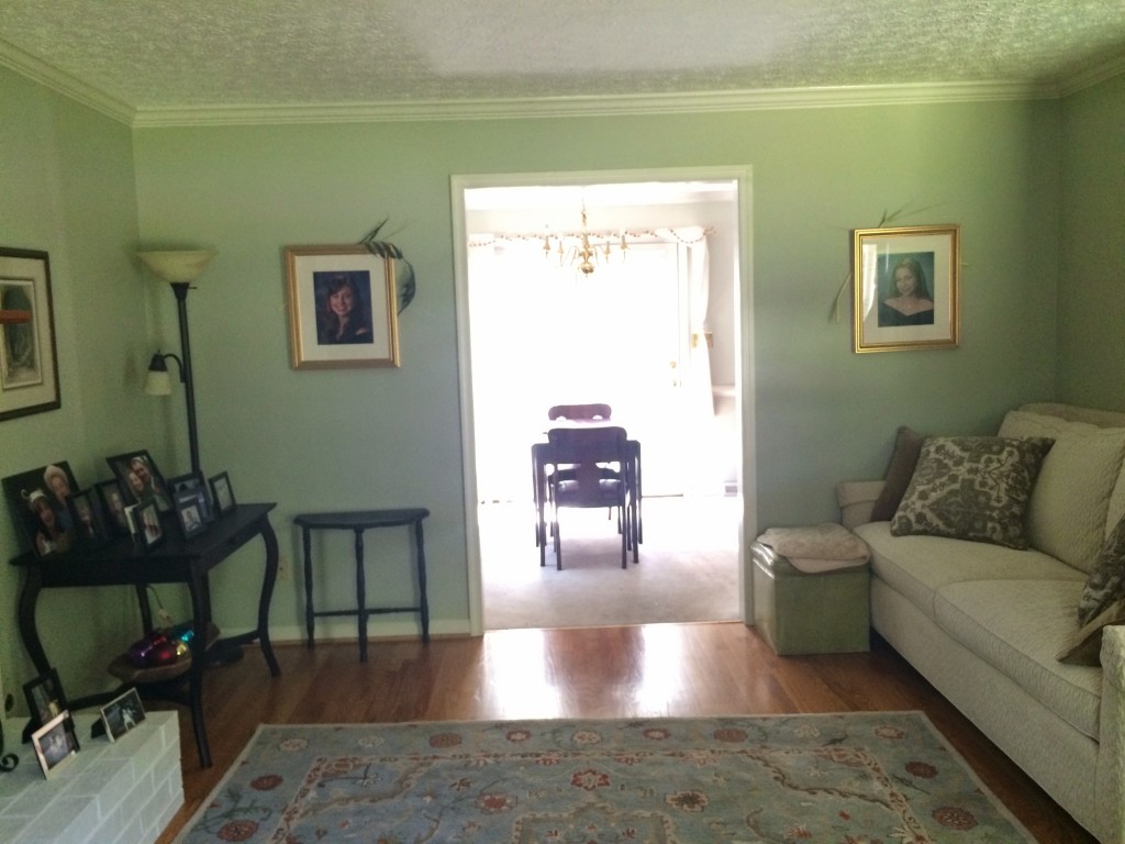 The Before: Mix of Old and New - A Gray & Linen Living Room Makeover