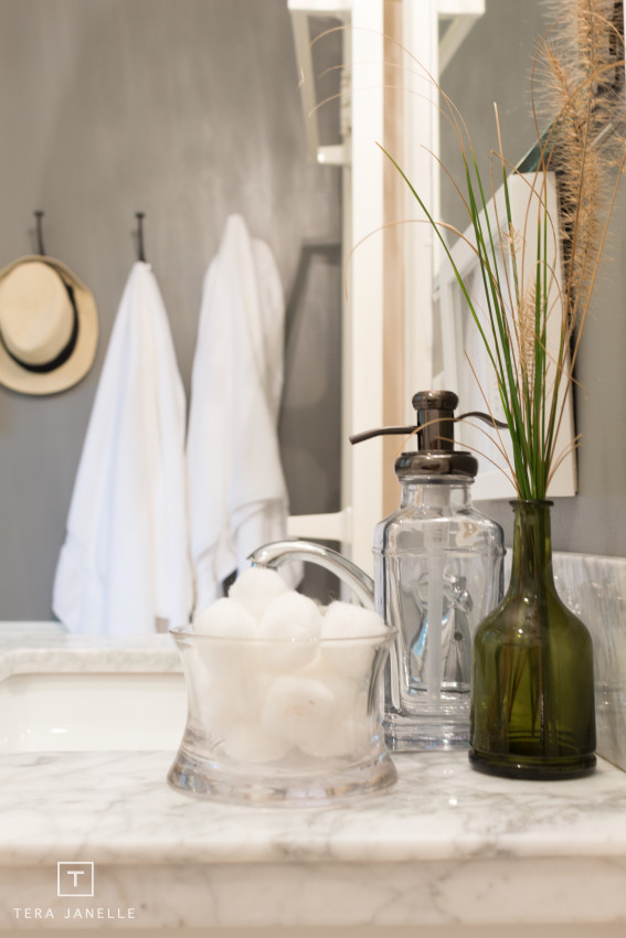 Cape Cod Gray and Marble Bathroom Reveal - Tera Janelle Design