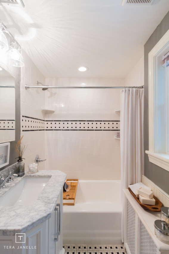 Cape Cod Gray and Marble Bathroom Reveal - Tera Janelle Design